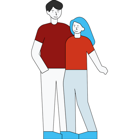 Couple debout ensemble  Illustration