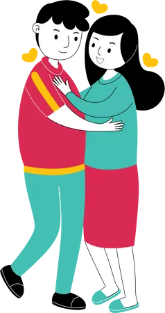 Couple debout ensemble  Illustration