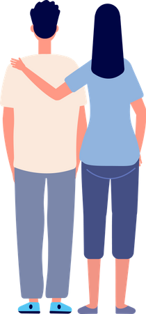 Couple debout ensemble  Illustration