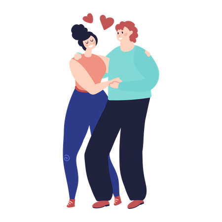 Couple debout ensemble  Illustration