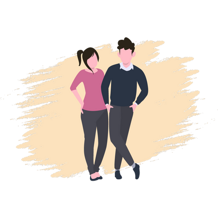 Couple debout ensemble  Illustration