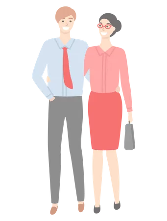 Couple debout ensemble  Illustration