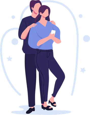 Couple debout ensemble  Illustration