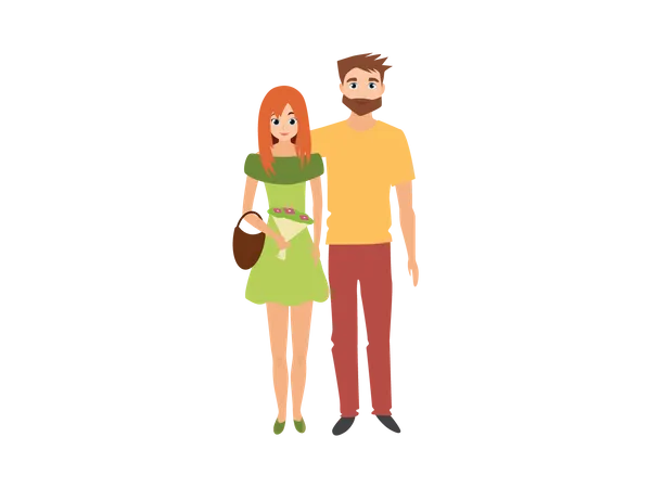 Couple debout ensemble  Illustration