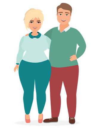 Couple debout ensemble  Illustration