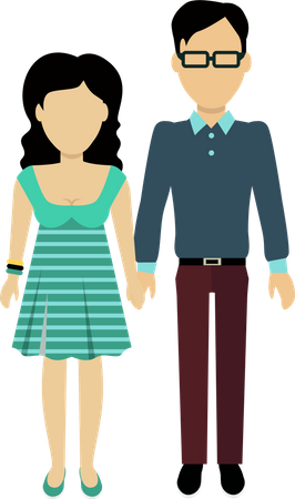 Couple debout ensemble  Illustration