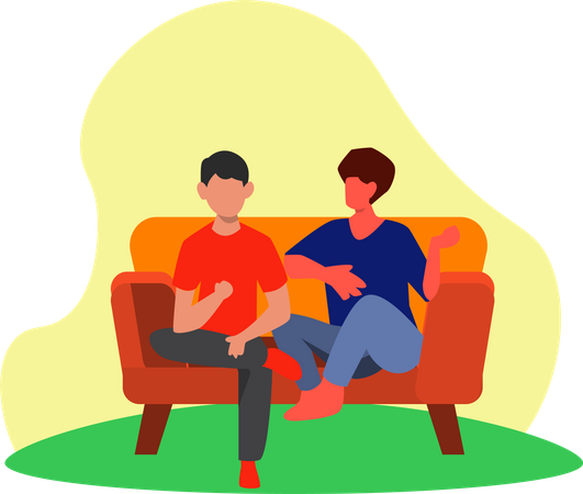 Couple de détente sur le canapé  Illustration