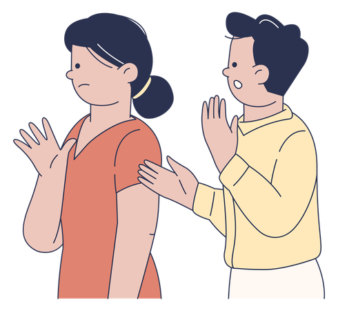 Couple Disagreeing on opinions  Illustration
