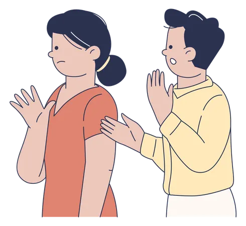 Couple Disagreeing on opinions  Illustration