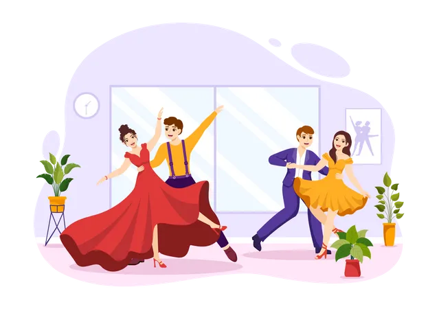 Couple Doing Ballet  Illustration