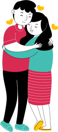 Couple doing deep hug  Illustration