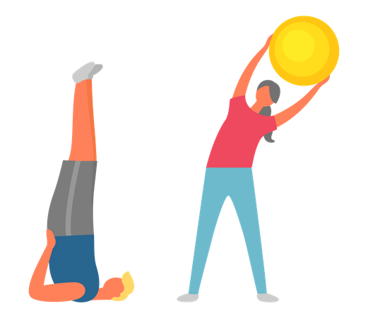 Couple doing exercise  Illustration