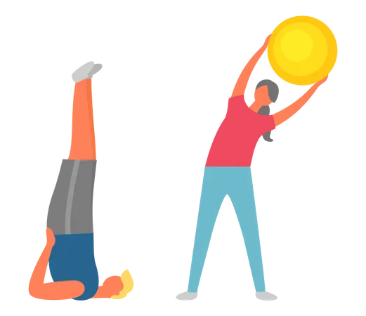 Couple doing exercise  Illustration