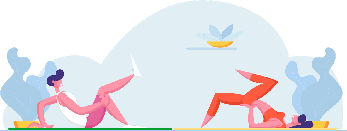 Couple doing exercise  Illustration