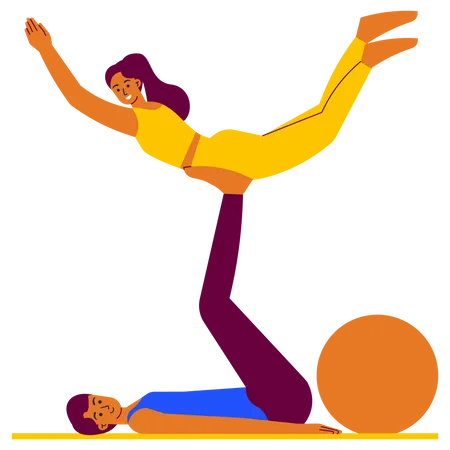 Couple doing exercise  Illustration