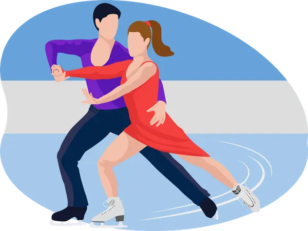 Couple doing figure skating  Illustration