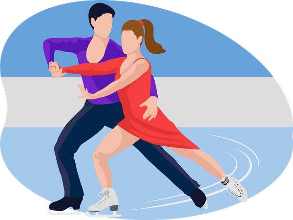 Couple doing figure skating  Illustration