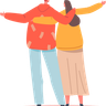 illustration for couple doing hug