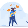 illustrations for couple doing hug