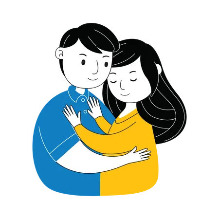 Couple doing hug  Illustration