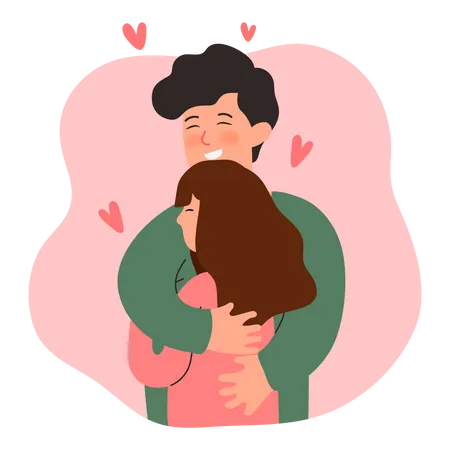 Couple doing hug  Illustration