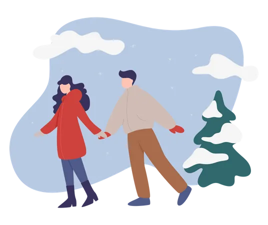 Isolated Vector Illustration Of People Wearing Warm Winter Clothes People Walk Outside In Cold Season Winter Time Fashion Illustration
