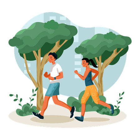 Couple doing jogging  Illustration