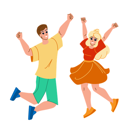 Couple doing jumping  Illustration