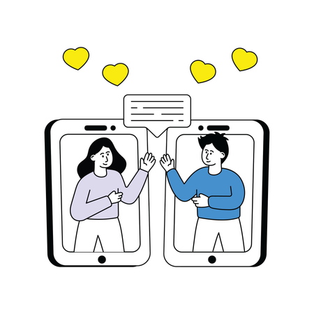 Couple doing love chatting  Illustration