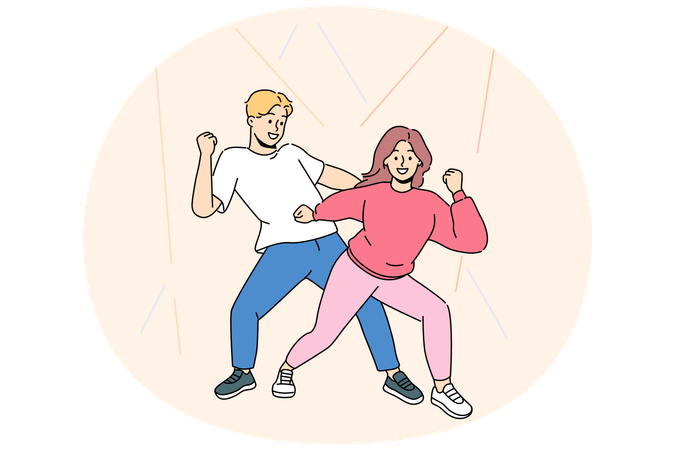 Couple doing morning exercise together  Illustration