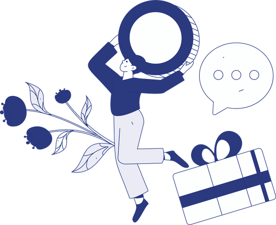Couple doing online sale shopping  Illustration