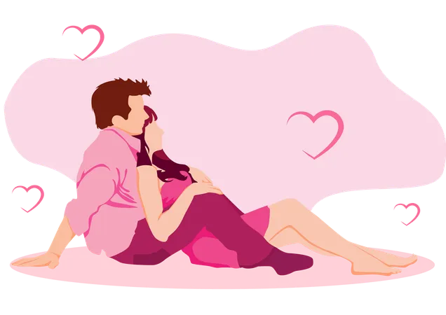 Couple Doing Romance  Illustration