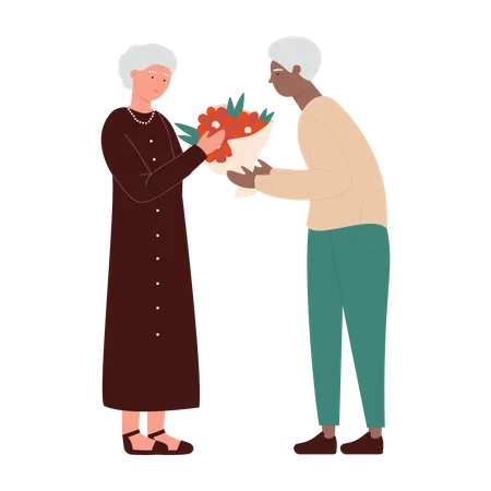 Couple Doing Romance  Illustration