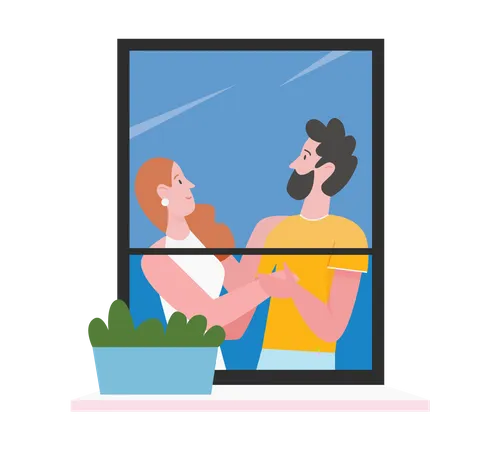 Couple doing romance  Illustration