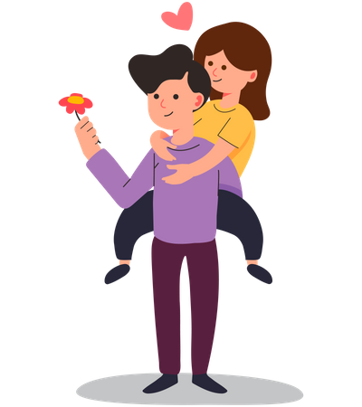 Couple doing romance  Illustration