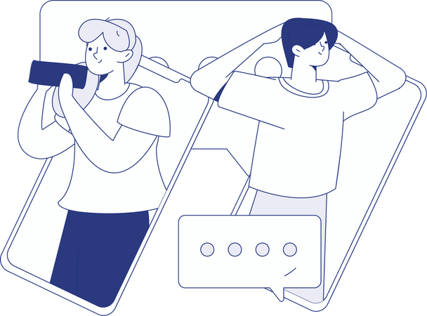 Couple doing romantic chat  Illustration