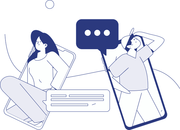 Couple doing romantic chat  Illustration