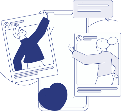 ロマンチックな会話をするカップル  イラスト