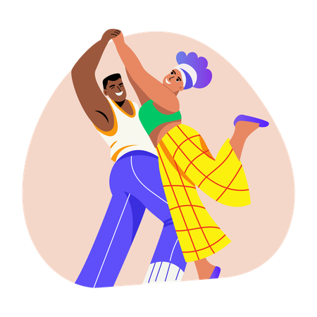 Couple doing Salsa dance  Illustration