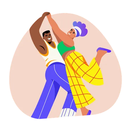 Couple doing Salsa dance  Illustration