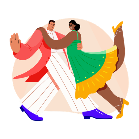 Couple doing Tango dance  Illustration