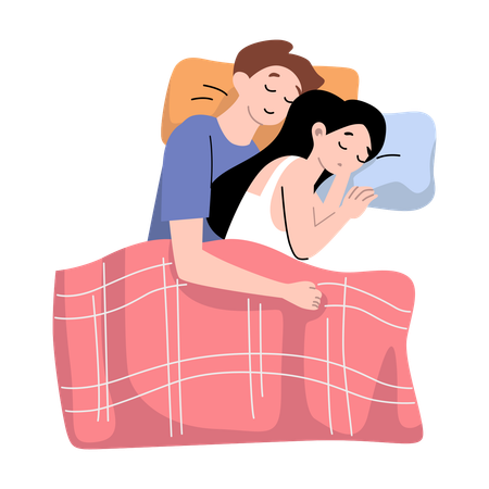 Couple qui dort  Illustration