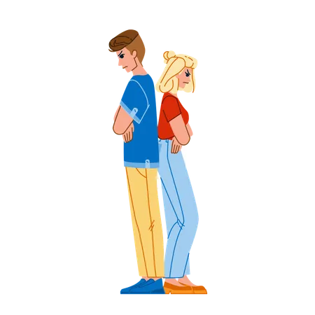 Couple dos à dos  Illustration