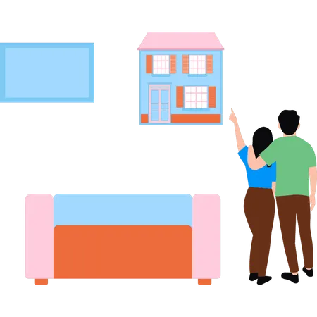Couple dreams of taking new house on loan  Illustration