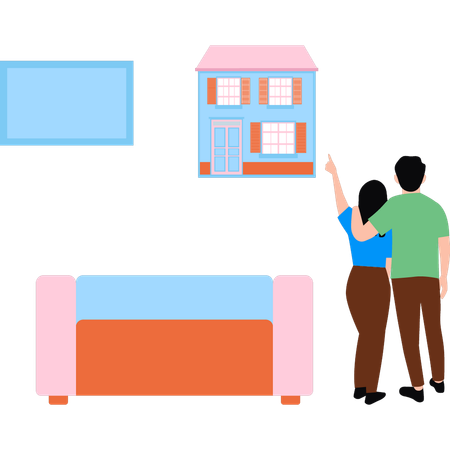 Couple dreams of taking new house on loan  Illustration