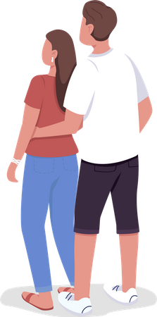 Couple embracing each other Illustration