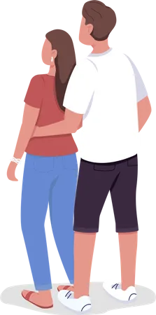 Couple embracing each other  Illustration