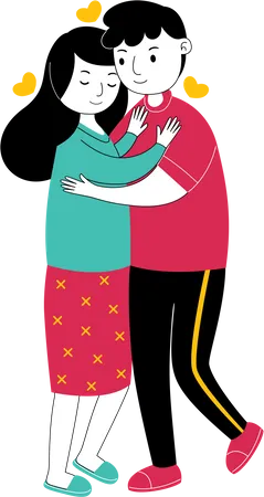 Couple embracing each other  Illustration