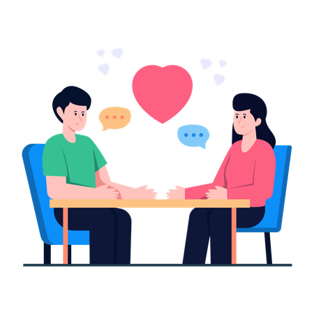 Couple en rendez-vous  Illustration