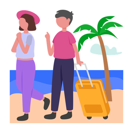 Couple en vacances  Illustration